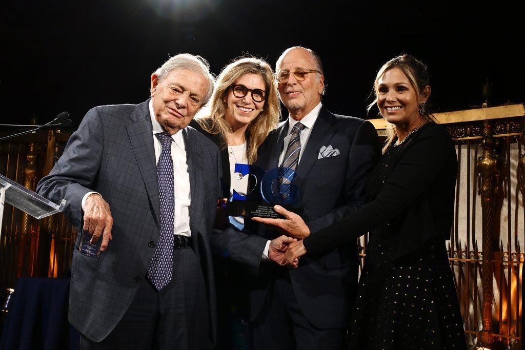 John Pomerantz, Susie Davis, Allan Ellinger and Andrea Lustig onstage during the 2024 Evening of Delivering Good at Gotham Hall on October 29, 2024 in New York City. (Photo by Slaven Vlasic/Getty Images for Delivering Good)