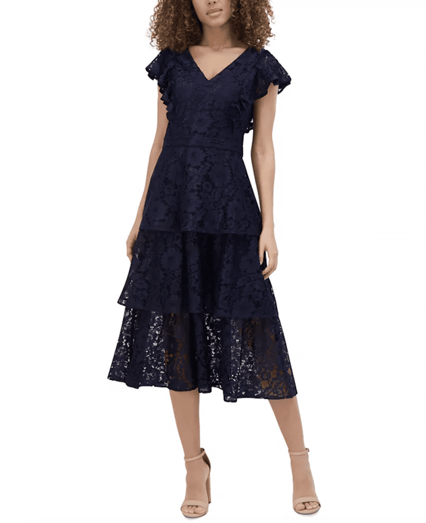 KensieWomen’s Tiered Lace Midi Dress in sizes 2-16 Holiday Style 